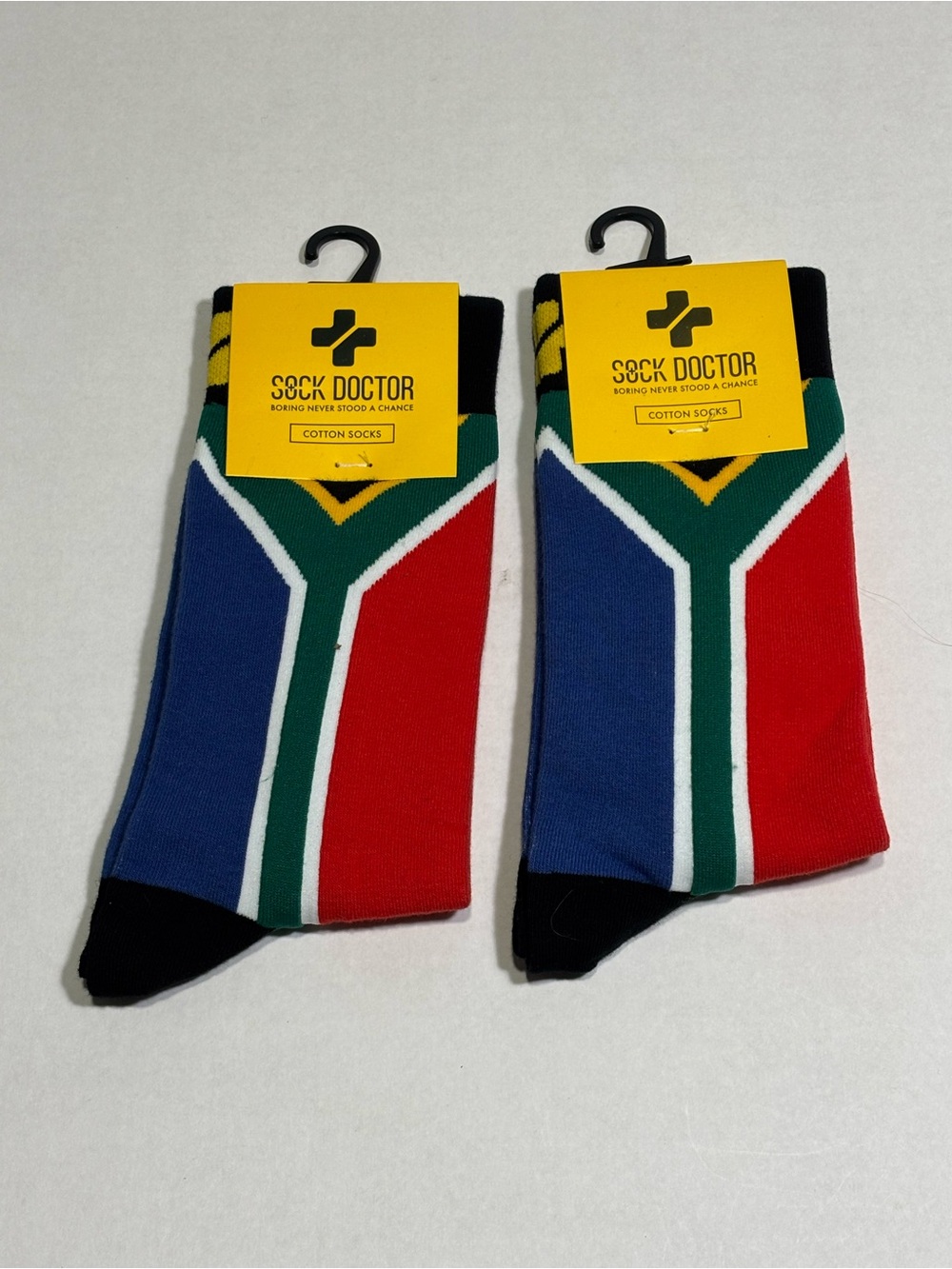 Sock Doctor South Africa Flag Cotton Socks 2 Pair